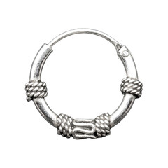 Silver earring. Jewelry. Silver ring. Pirate style. An exquisite gift. Precious jewelry.