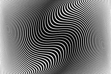 Wavy Lines Textured Background with 3D Illusion and Twisting Movement Effect.