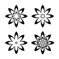 Fototapeta premium Abstract Flowers Icons. Set of Design Elements.