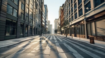 Obraz premium Empty square streets and buildings in modern city