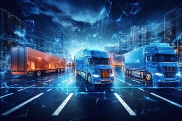 Logistics and transportation systems ecommerce business The speed of modern logistics This image is for use related to e-commerce business. - obrazy, fototapety, plakaty
