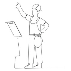 
Continuous single line drawing labor day concept one  line draw design vector art illustration
