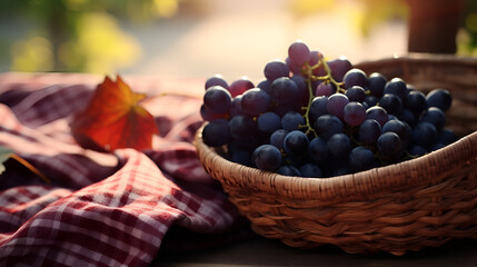 Ripe grapes on a wooden table,Wine grapes fruit nature leaf sunset harvest,Nature's Bounty: Grape Rainfall in Sunlit Splendor,delicious fresh grapefruit with blur background,bunch of grapes on vine
 - obrazy, fototapety, plakaty