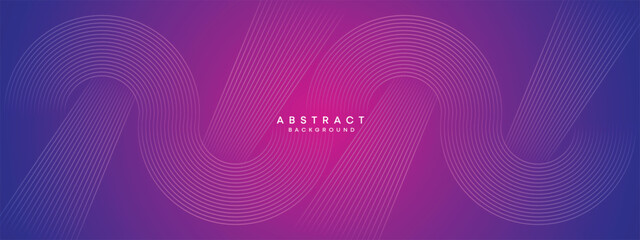 Blue, purple gradient abstract waving circles lines Technology web banner background. Modern magenta, pink gradient with glowing lines and shiny geometric diagonal shape for brochure, cover, header