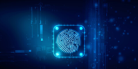 Fingerprint Scanning Technology Concept 2d Illustration