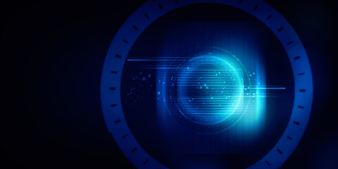 2d illustration Abstract futuristic electronic circuit technology background