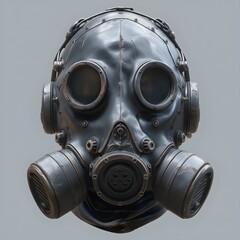 Chemical Gas Mask With Filters. Illustration On The Theme Of Apocalypse, Infection, Wars And Technology. Generative AI