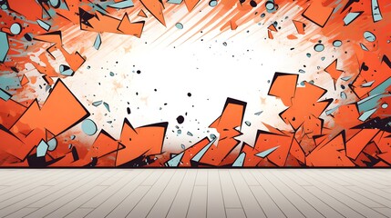 Blank brick wallpaper with highly detailed comic style.