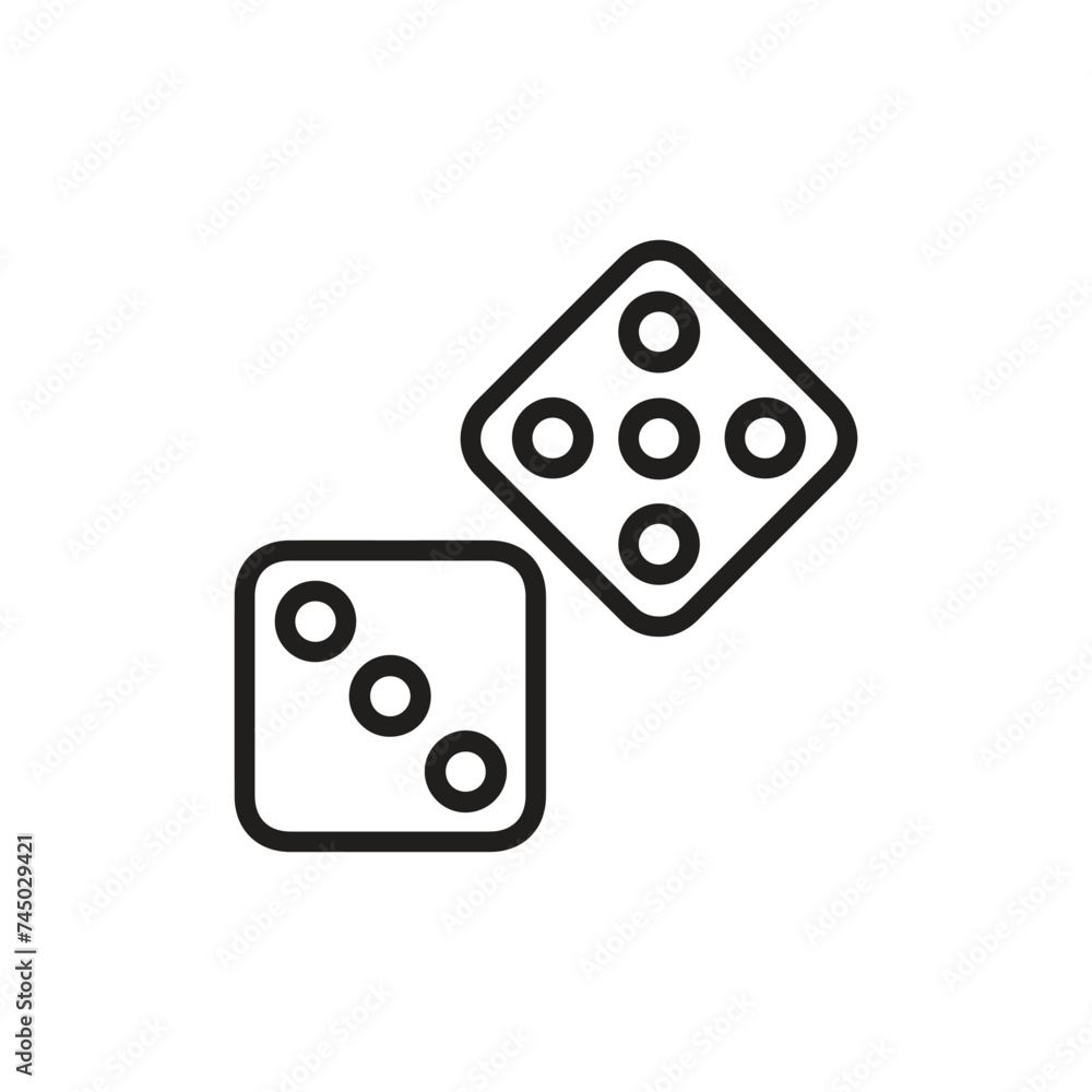 Poster dice icon vector. linear style sign for mobile concept and web design. dice symbol illustration. pix