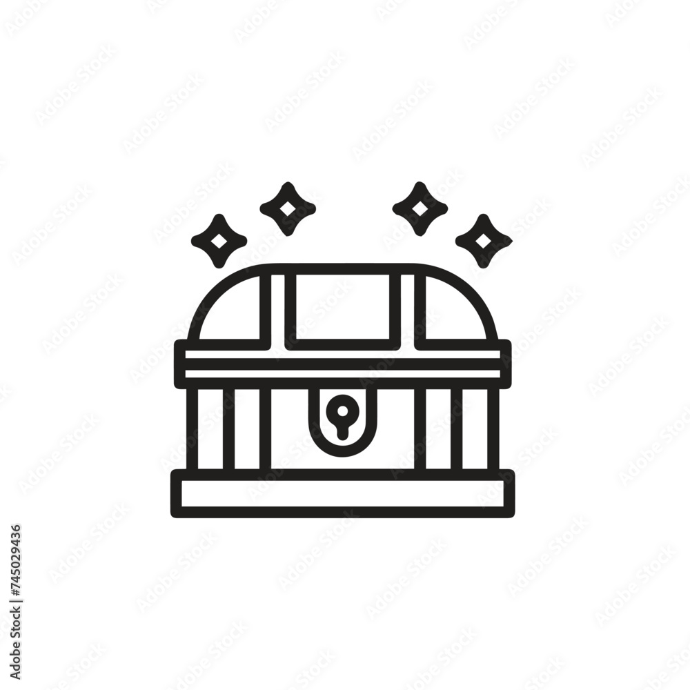 Aufkleber Treasure Chest icon vector. Linear style sign for mobile concept and web design. Treasure Chest symbol illustration. Pixel vector graphics - Vector.	