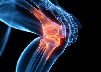 Osteoarthritis of the knee and hand. Healthcare concept image