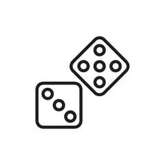 Dice icon vector. Linear style sign for mobile concept and web design. Dice symbol illustration. Pixel vector graphics - Vector.	