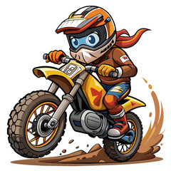 Extreme dirt bike cartoon vector illustration