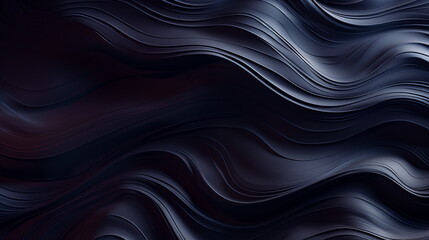 Abstract Dark 3D wavy futuristic colorful gradient swirls with black background, minimalistic,  clean and aesthetic