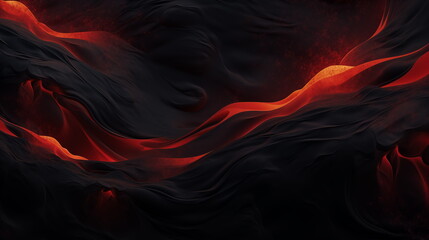 Fototapeta premium Dark burning red and matte black background, lava like, 3d rendering, minimalistic, clean and aesthetic