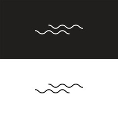 set bundled wave icon logo vector minimal illustration design, line art wave pack logo design