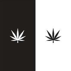 Cannabis (marijuana) hemp leaf flat icon for apps and websites