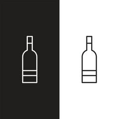 Wine bottle with wine glass icon isolated on white background. Vector illustration.