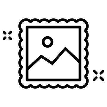 postage stamp icon, simple vector design