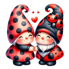 Obraz premium two gnomes ladybug 