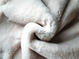 Close up of a white fur