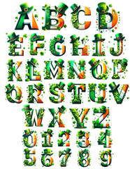 36 PNG alphabet clipart set of st patrick's day Irish flag and green hat letters, 4000pixel,300DPI, illustrations Planner elements for Commercial use