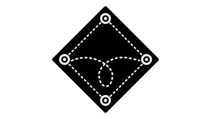 denim fabric emblem, black isolated silhouette