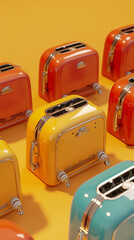 3D illustration of toasters