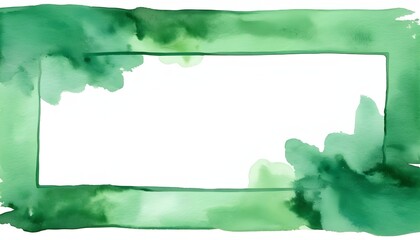 Green frame watercolor pattern background