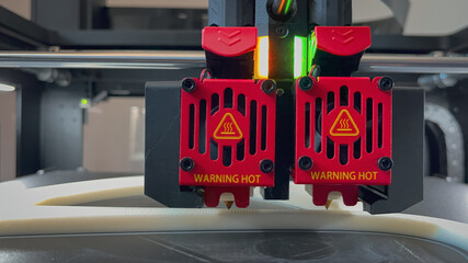 Three dimensional 3d printer working in a object - 745034660