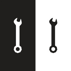 Wrench icon, logo isolated on white background
