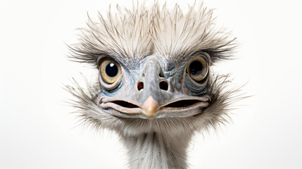 Emu Elegance A Portrait on White emu isolated on_white background