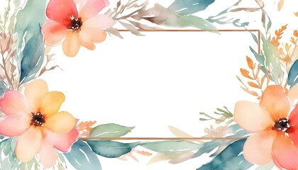 Golden frame with watercolor of Beauty Flower