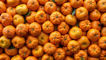 Top view of fresh imperial mandarins