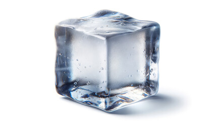 Obraz premium Single Ice Cube Clear Frozen Detail on White