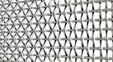 Unleash Your Vision: Customize your message with this versatile 3D close-up of plain Dutch weave mesh. Isolated background allows for creative freedom in your wire mesh ad campaign