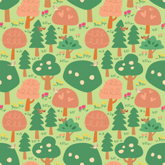 FLORAL AND PLANT SPRING SEASON SEAMLESS PATTERN