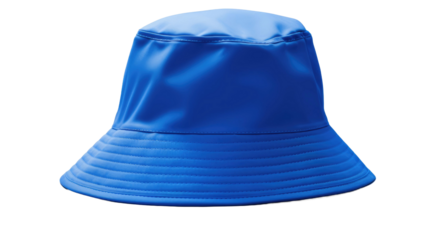 Blue bucket hat isolated on transparent a white background