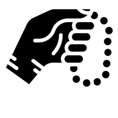 Obraz premium prayer beads. vector single icon with a solid style. suitable for any purpose. for example: website design, mobile app design, logo, etc.