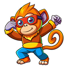 Naklejka premium Cool Monkey Dabbing Cartoon Vector Icon Illustration