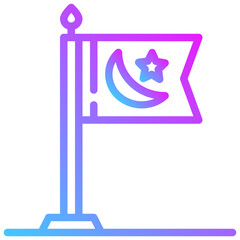 Islamic flag. vector single icon with a dashed line style. suitable for any purpose. for example: website design, mobile app design, logo, etc.