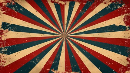 Retro circus design featuring a swirling sunburst pattern with a distressed texture, perfect for a vintage fair or big top event. - obrazy, fototapety, plakaty