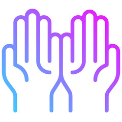 praying hands. vector single icon with a dashed line style. suitable for any purpose. for example: website design, mobile app design, logo, etc.