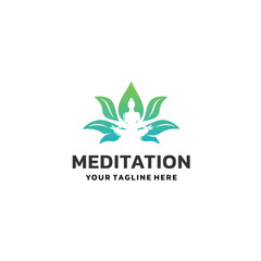Meditation, relaxation, yoga symbol logo template stylized vector silhouette. Suitable for your design need, logo, illustration, animation, etc.