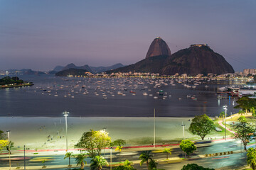 Twilight Panorama of Rio de Janeiro with Sugarloaf Mountain
