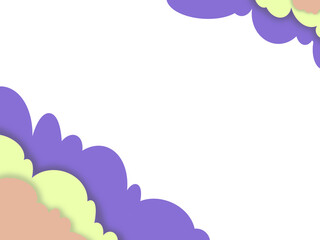 Colorful paper cut illustration for frame