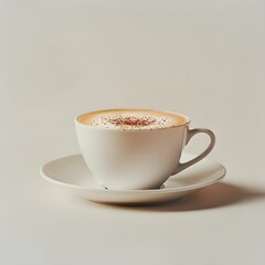 Classic Cappuccino in a White Cup with Cocoa Ai generated