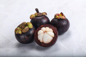 Sweet ripe juicy tropical Mangosteen