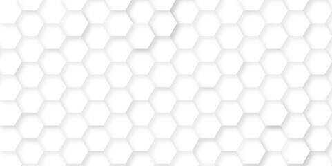 Naklejka premium Abstract background with hexagon, modern abstract vector polygonal pattern. Futuristic abstract honeycomb technology white background. Luxury white hexagon pattern.