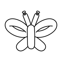 Cute butterfly of balloons. Animals made from inflatable balloons. Children's toy, sticker, print. Linear vector illustration